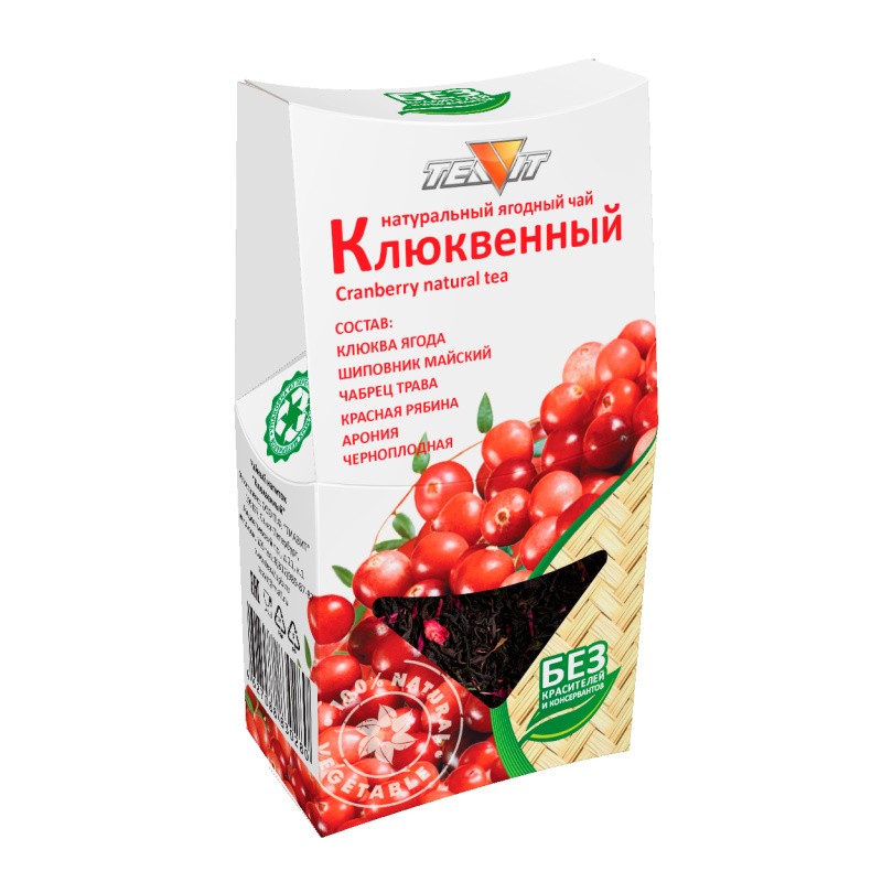 Teavit Натуральный ягодный чай "Клюквенный" (пачка 50гр) Teavit Натуральный ягодный чай "Клюквенный" (пачка 50гр)