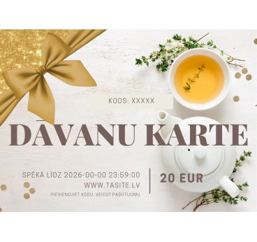 Gift Card with voucher code Tasite.lv 20 EUR
