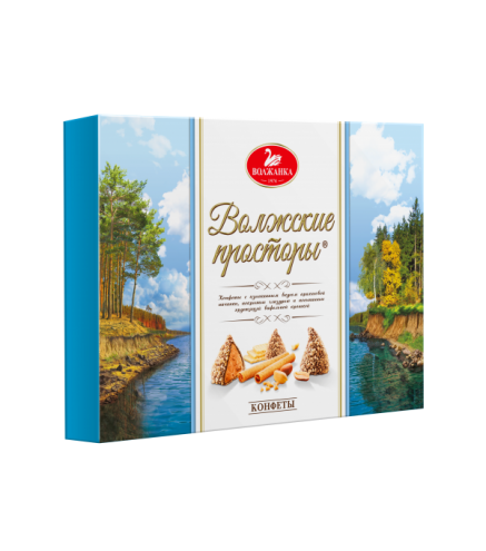 Konfekšu izlase "Volžskie Prostori" pralinē vafeļu skaidiņās 220 g