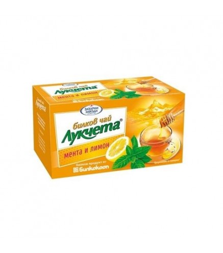 Tēja ar citronu un piparmētru (24g) 20gab. x 1.2g Lukcheta