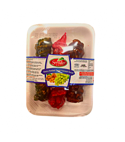 Valrieksti vīnogu, granātābolu un kivi sulā 350g (Sudžuk, Čurčhela)