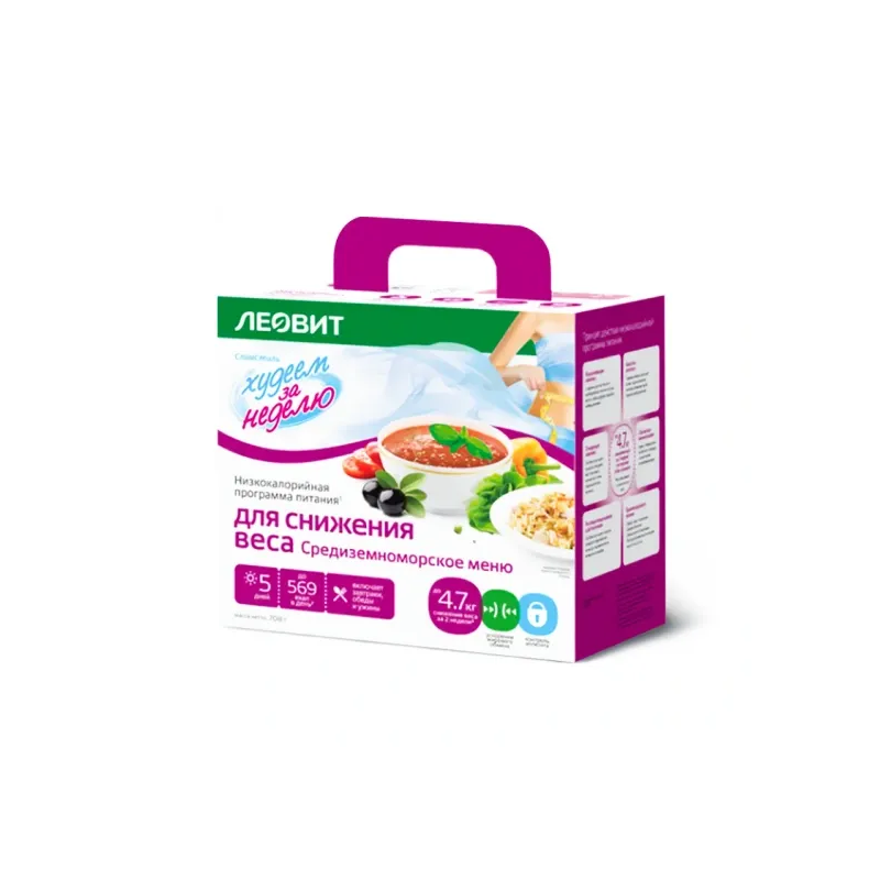 LEOVIT Nutrition Program Lose Weight in a Week "Mediterranean menu" Case 708 gr LEOVIT Nutrition Program Lose Weight in a Week "Mediterranean menu" Case 708 gr