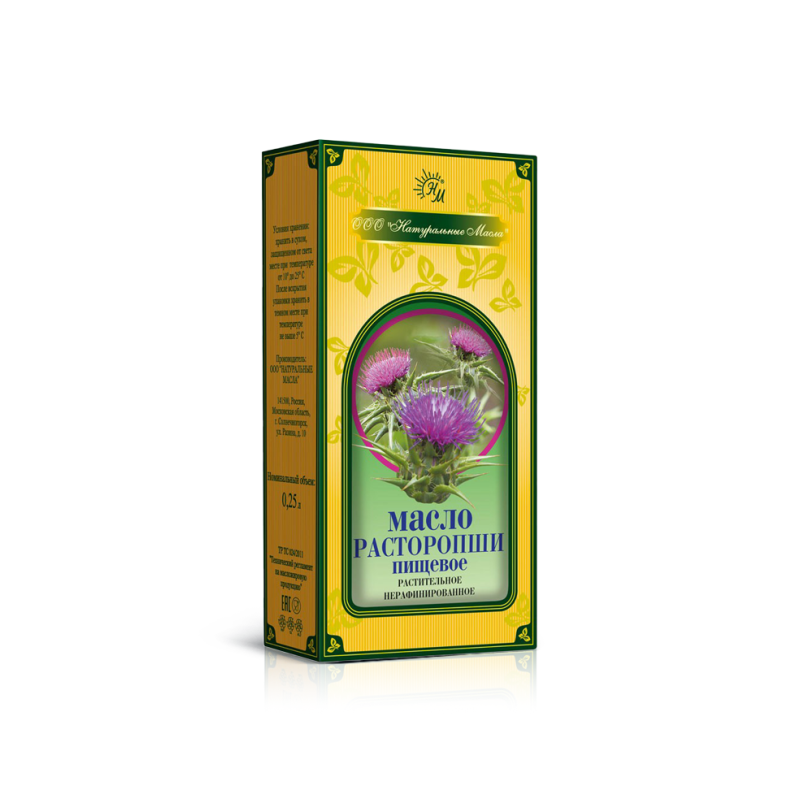 Milk thistle oil, edible, unrefined, 250 ml in a box Naturalnie Masla Milk thistle oil, edible, unrefined, 250 ml in a box Naturalnie Masla