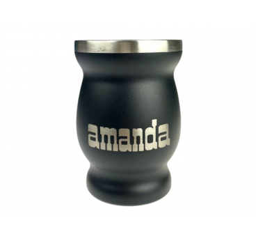 Amanda nerūsējošā tērauda Calabasa, melna, 220 ml
