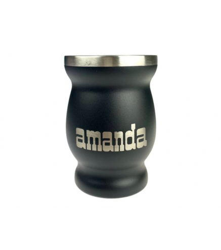 Amanda nerūsējošā tērauda Calabasa, melna, 220 ml