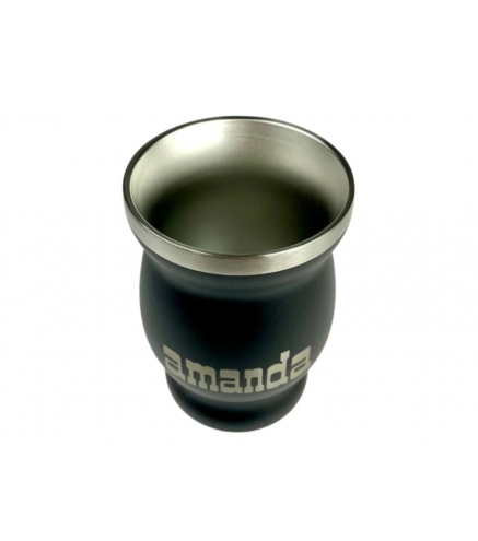 Amanda nerūsējošā tērauda Calabasa, melna, 220 ml