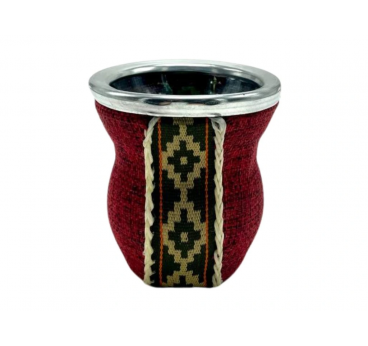 Gourd Glass with Woop pattern, Red, 190 ml Yerbee, Argentina