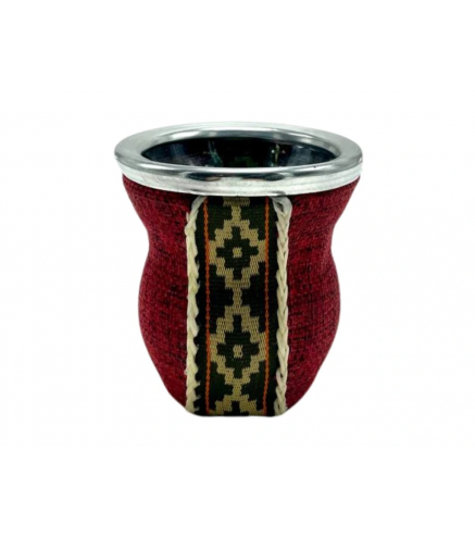Gourd Glass with Woop pattern, Red, 190 ml Yerbee, Argentina