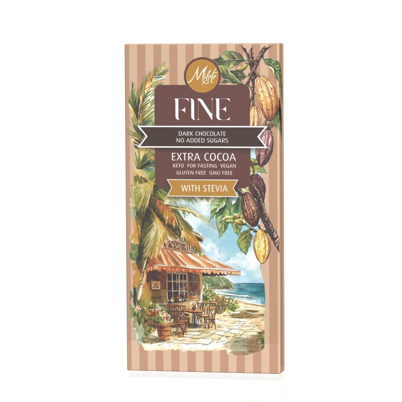 MILETE FINE dark chocolate with stevia 80g MILETE FINE dark chocolate with stevia 80g