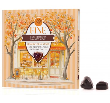 MILETE FINE Chocolate candies with erythritol, stevia and orange oil 80g