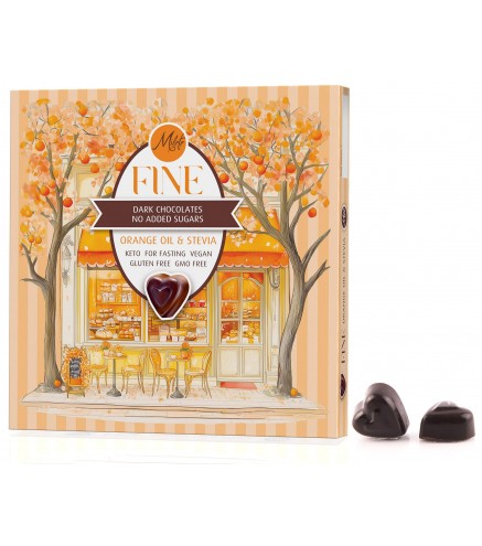 MILETE FINE Chocolate candies with erythritol, stevia and orange oil 80g