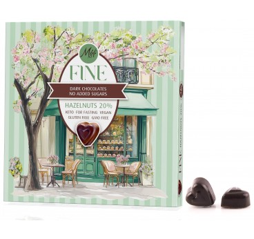 MILETE FINE Chocolate candies with dark chocolate, maltitol and hazelnuts 80g