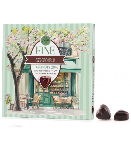 MILETE FINE Chocolate candies with dark chocolate, maltitol and hazelnuts 80g