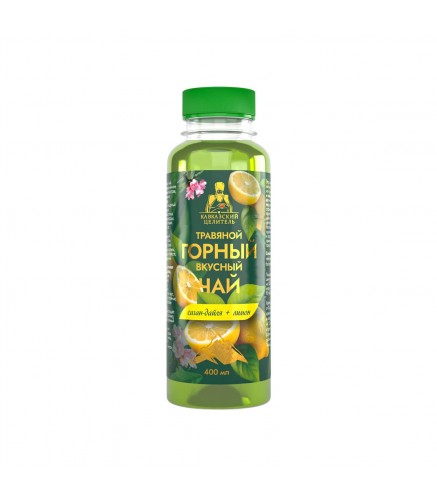Mountain herbal tea "Sagan-Dailya and Lemon" in a 400 ml plastic bottle, "Caucasian Healer"