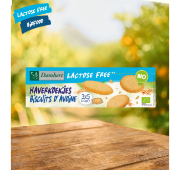 Lactose-free oat cookies BIO Damhert, 110g
