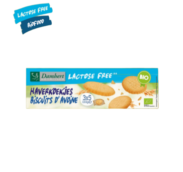 Lactose-free oat cookies BIO Damhert, 110g