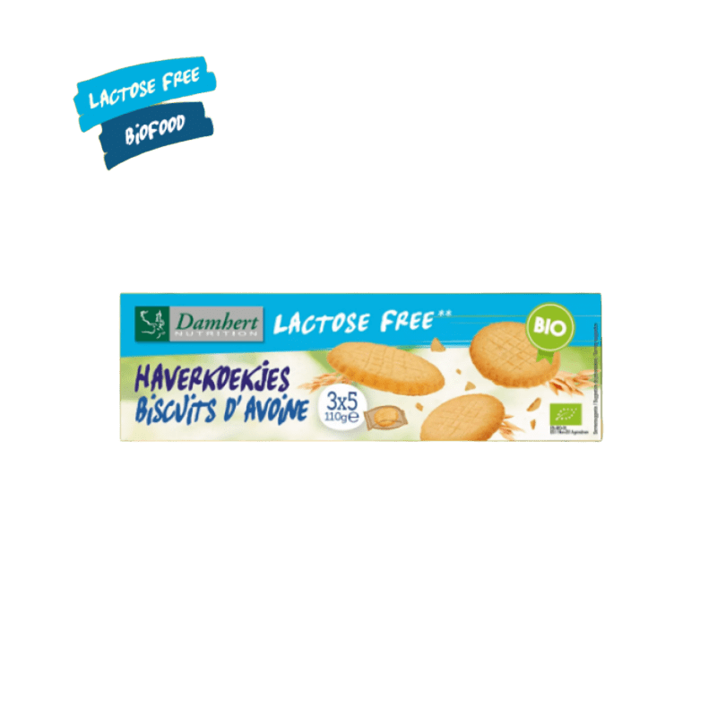 Lactose-free oat cookies BIO Damhert, 110g Lactose-free oat cookies BIO Damhert, 110g