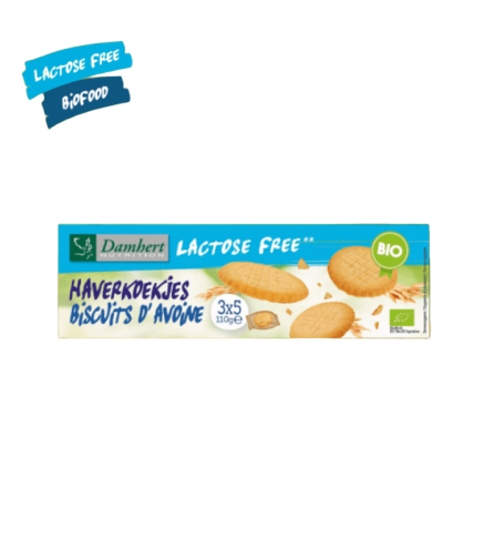 Lactose-free oat cookies BIO Damhert, 110g