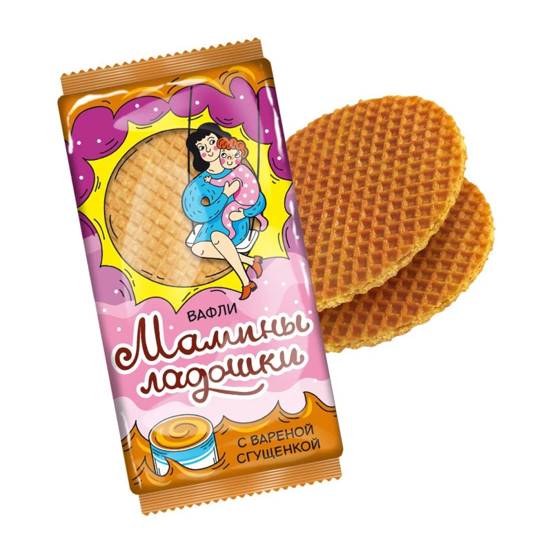 "Mammas plaukstas" vafeles ar vārītu iebiezināto pienu, 225 g