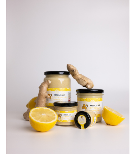 Мед с лимоном и имбирем 400г EcoHoney Латвия