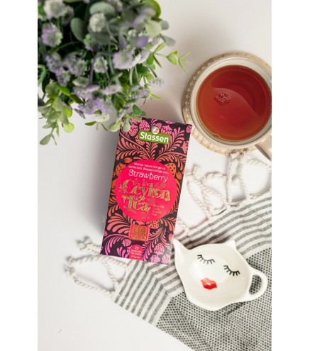 Stassen Strawberry melna tēja ar zemeņu aromātu 25 tējas maisiņi