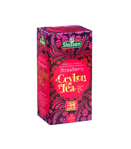 Stassen Strawberry melna tēja ar zemeņu aromātu 25 tējas maisiņi