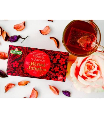 Stassen Hibiscus & Liquorice Herbal Infusion Tea 25 Tea Bags