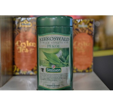 Stassen Kirkoswald tīra Ceilonas melnā tēja Pekoe 15 piramīdas tējas maisiņi