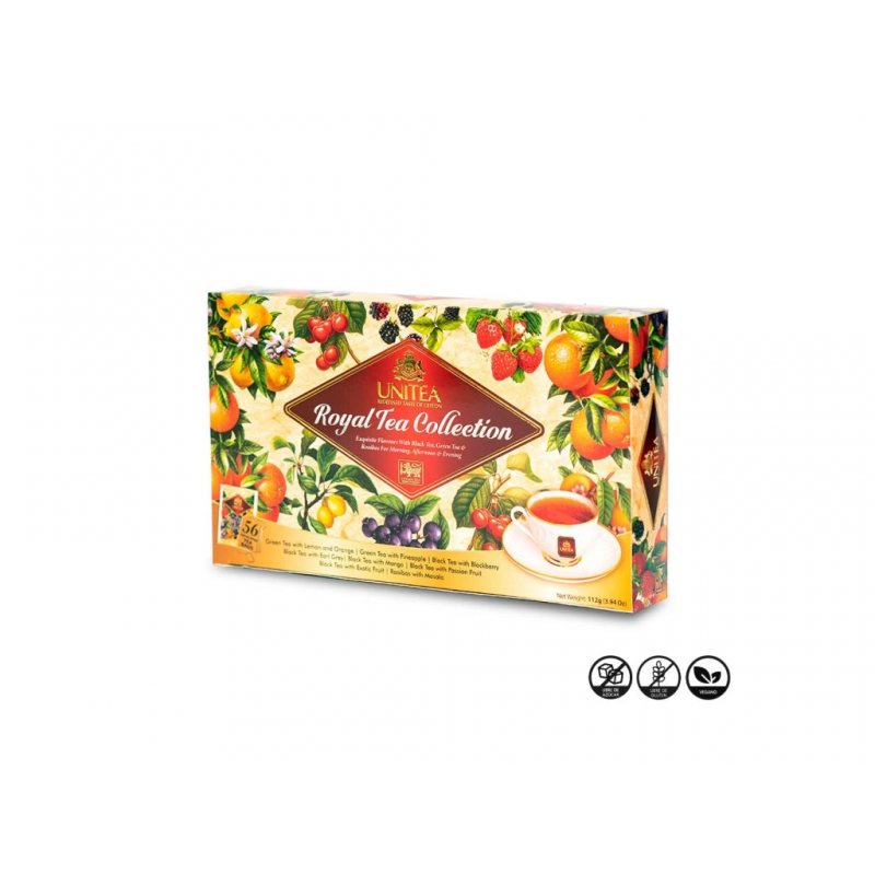 UNITEA Karaliskā tējas kolekcija, 56 x 2 g x 8, tēja paciņās