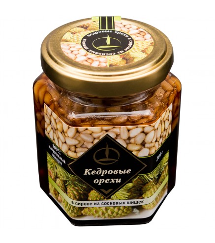 Pine nuts in pine cone syrup 200 g - Emelyanovskaya Biofabrika
