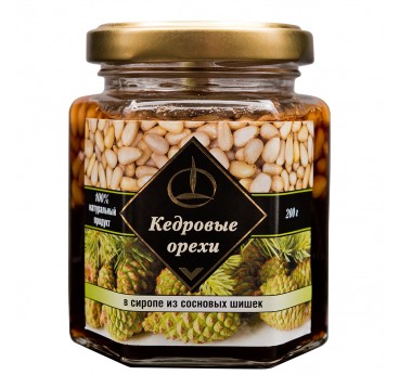 Pine nuts in pine cone syrup 200 g - Emelyanovskaya Biofabrika