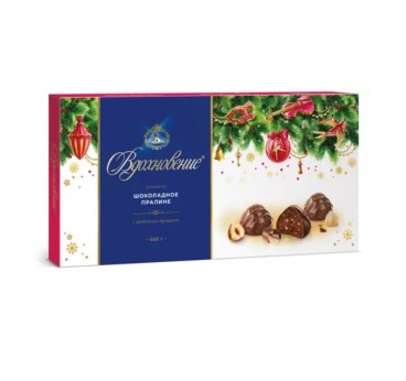 Sweets "Vddohnovenye" chocolate praline with crushed hazelnuts in a gift box 215 g