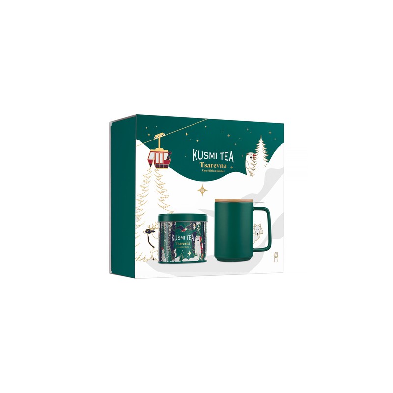 Kusmi tējas Tsarevna dāvanu komplekts - beramā tēja 120g un krūze ar filtru un vāku
