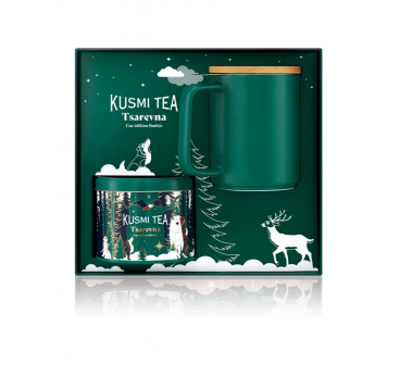 Подарочный набор «Царевна» от Kusmi Tea — рассыпной чай 120 г и кружка с фильтром для заваривания и крышкой