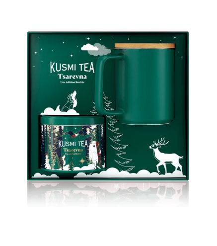 Подарочный набор «Царевна» от Kusmi Tea — рассыпной чай 120 г и кружка с фильтром для заваривания и крышкой