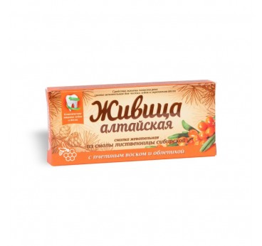 Zhivitsa Altai gum chewing from the Siberian larch resin with beeswax and sea buckthorn No. 4*2g