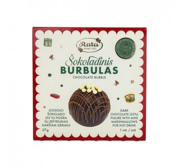 Ziemassvētku Karstā tumšā šokolāde ar mini zefīriem “šokolādes burbulis“, 27 g RUTA