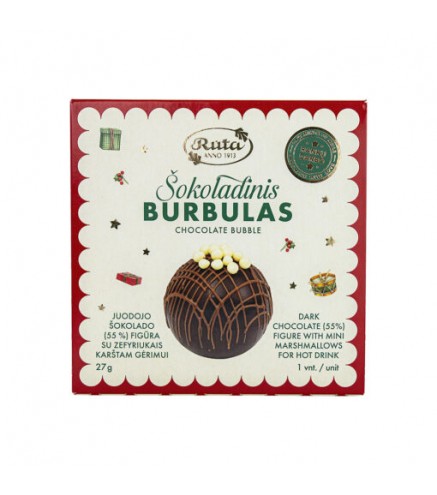 Ziemassvētku Karstā tumšā šokolāde ar mini zefīriem “šokolādes burbulis“, 27 g RUTA