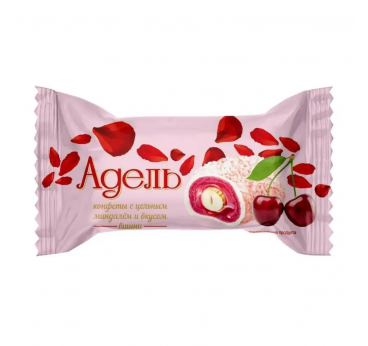 Конфеты АККОНД "Адель", с цельным миндалем и вкусом вишни в кокосовой стружке