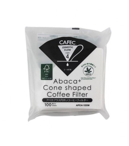 Cafec Abaca+ konusa formas papīra filtrs, izmērs 02, 100 gab.