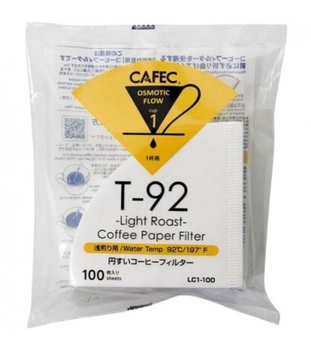 Cafec Light Roast papīra filtri, izmērs 01, 100 gab.