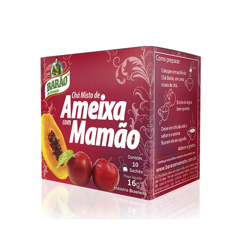 Barao plūmju-papaiju tēja, 10 tējas maisiņi, 16 g Barao plūmju-papaiju tēja, 10 tējas maisiņi, 16 g