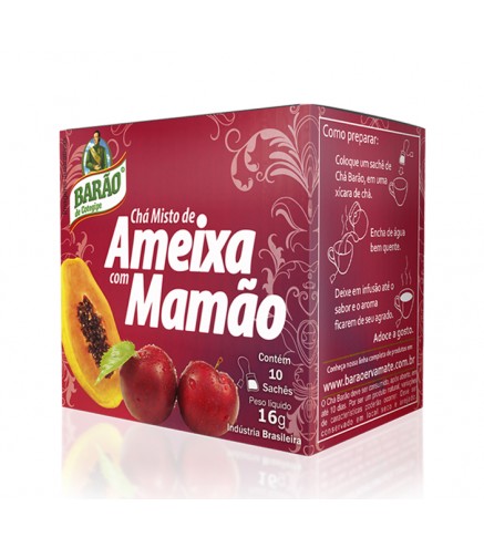 Barao Plum Tea with Papaya, 10 tea bags, 16g