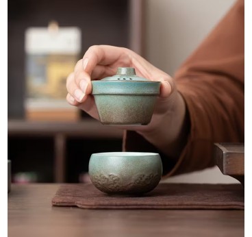 WEN ZHE Mini Ceramic Tea Set with Case - gaiwan and 1 cup