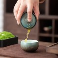WEN ZHE Mini Ceramic Tea Set with Case - gaiwan and 1 cup