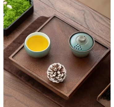 WEN ZHE Mini Ceramic Tea Set with Case - gaiwan and 1 cup
