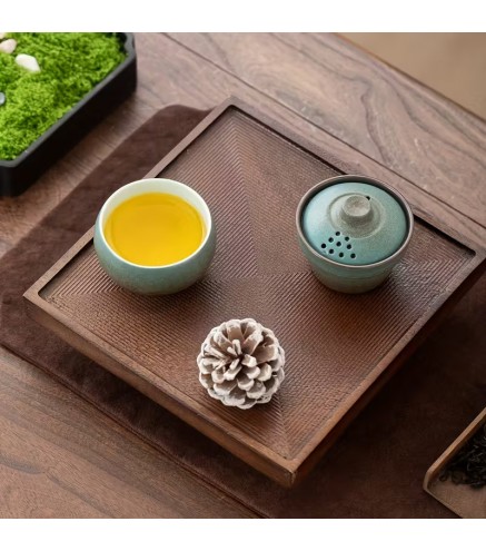 WEN ZHE Mini Ceramic Tea Set with Case - gaiwan and 1 cup