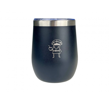 Yerbee Кружка из нержавеющей стали с крышкой, 330 мл, черная