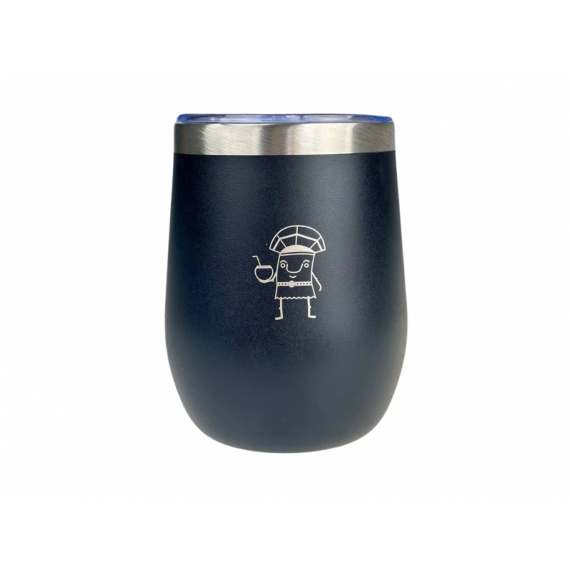 Stainless steel gourd Yerbee with lid, 330 ml, black