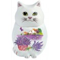 Ceramic tea jar with black tea - Cat, Lavender Bouquet, 50 g